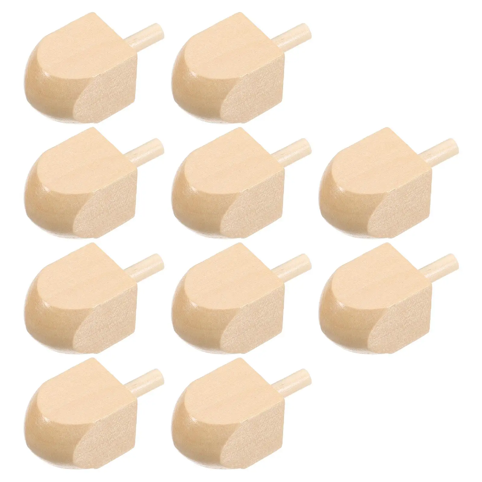 

10 Pcs Wooden Tops Blank Dreidels for Hanukkah Decor Kids Craft Large Small Unpainted Toys Educational Fun Safe