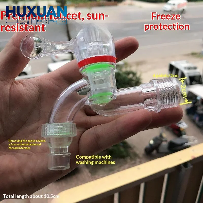 Transparent Plastic Water Faucet 4/6 Thread Connector Low Maintenance for Washing Machine Garden Outdoor Activities