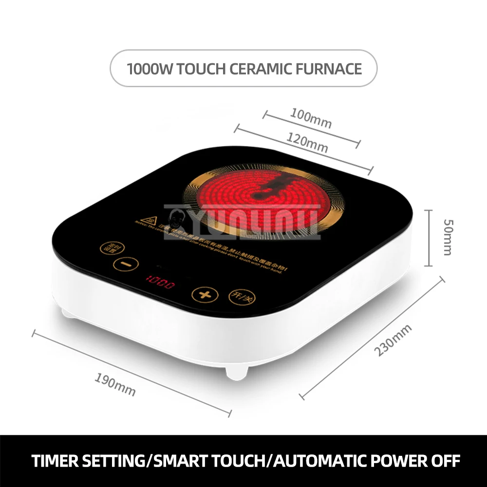 Mini fogão inteligente fogão de chá doméstico aquecedores cerâmicos elétricos controle toque fogão indução à prova dwaterproof água