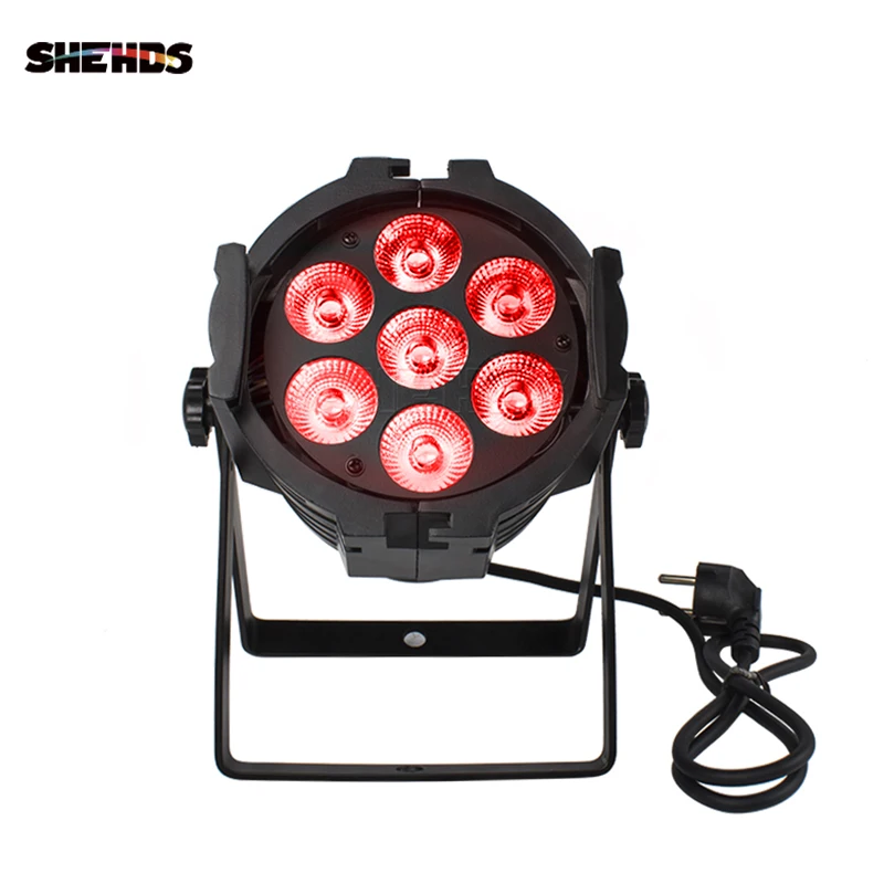 SHEHDS LED Par 7x18W Light Aluminum Cast RGBWA+UV Dmx Stage Light Fixture Profession For Home Entertainment Lamp