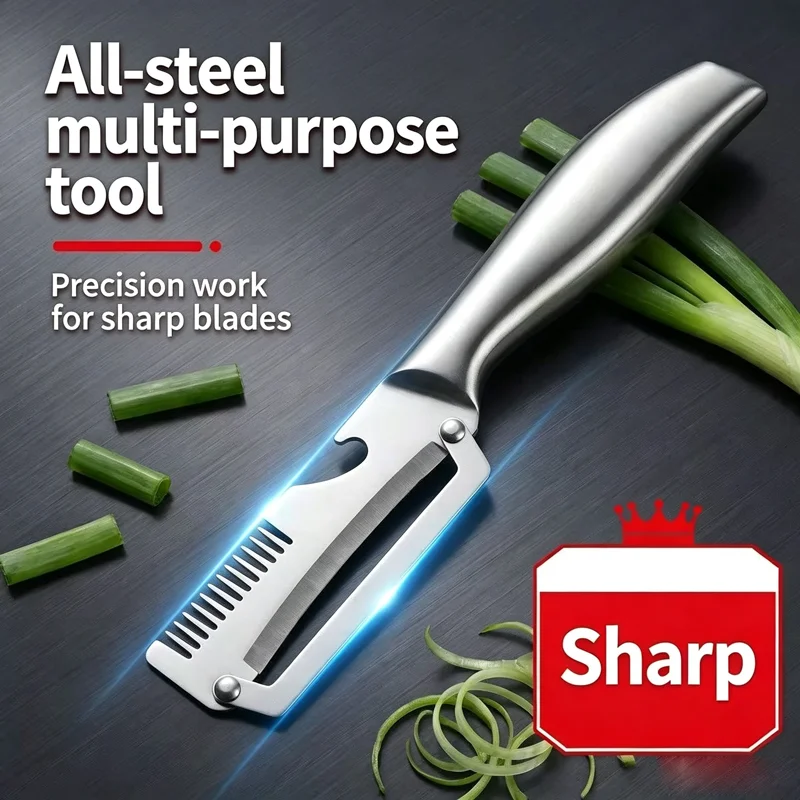 Multifunctional 3-in-1 Stainless Steel Peeler Vegetable & Fruit Slicer Shredder Versatile Kitchen Tool for Peeling Shredding New