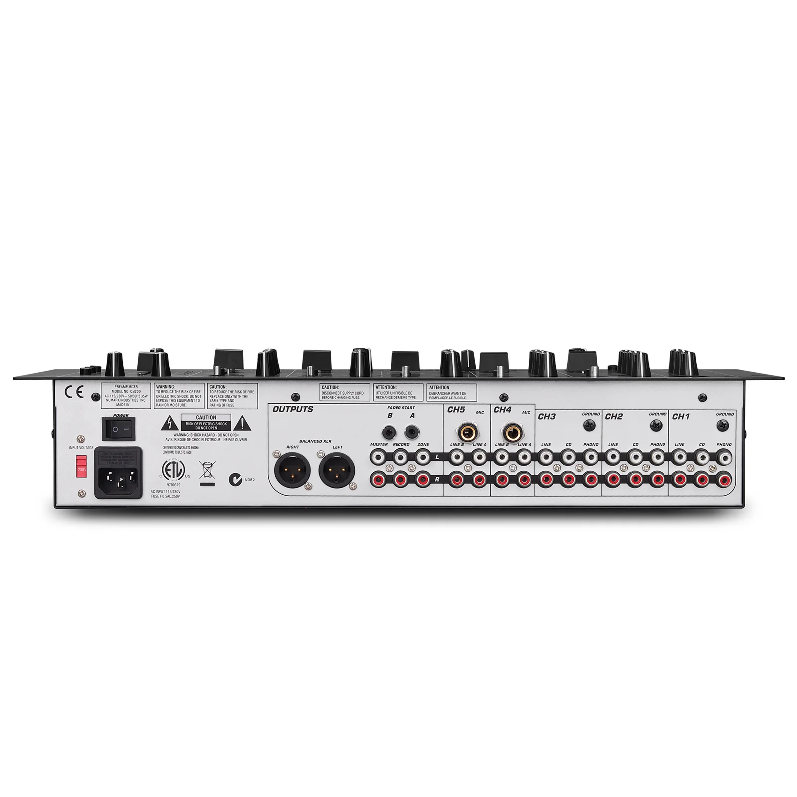 Pro 5 Channel Sound Mixing Console Audio DJ Mixer With Monitor For Studio DJ
