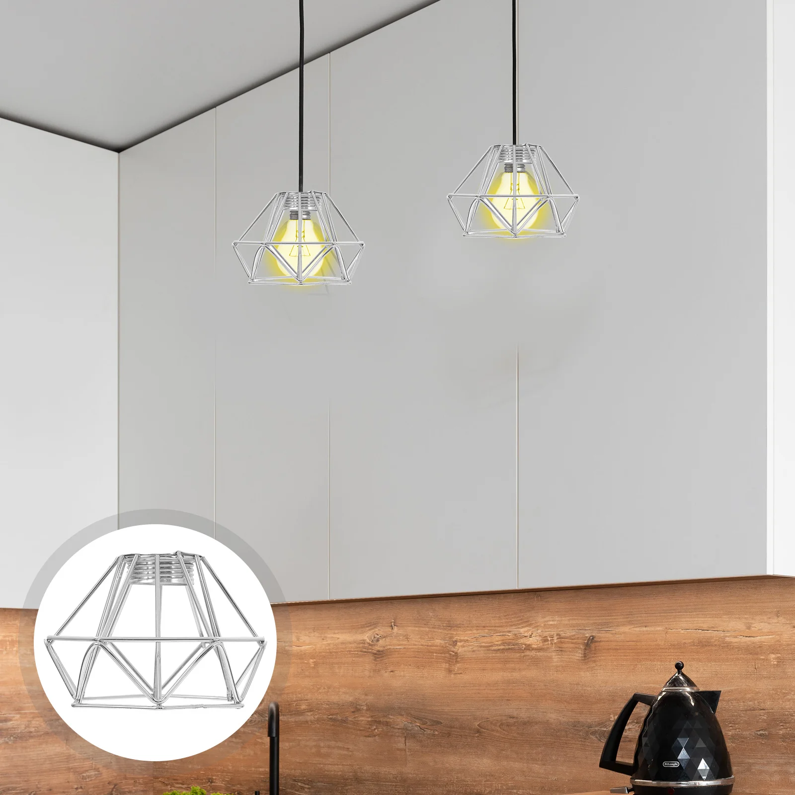 

Creative Lampshade Hollow Carved Metal Light Cover Retro Pendant Shade for Living Room Bedroom Dining Area