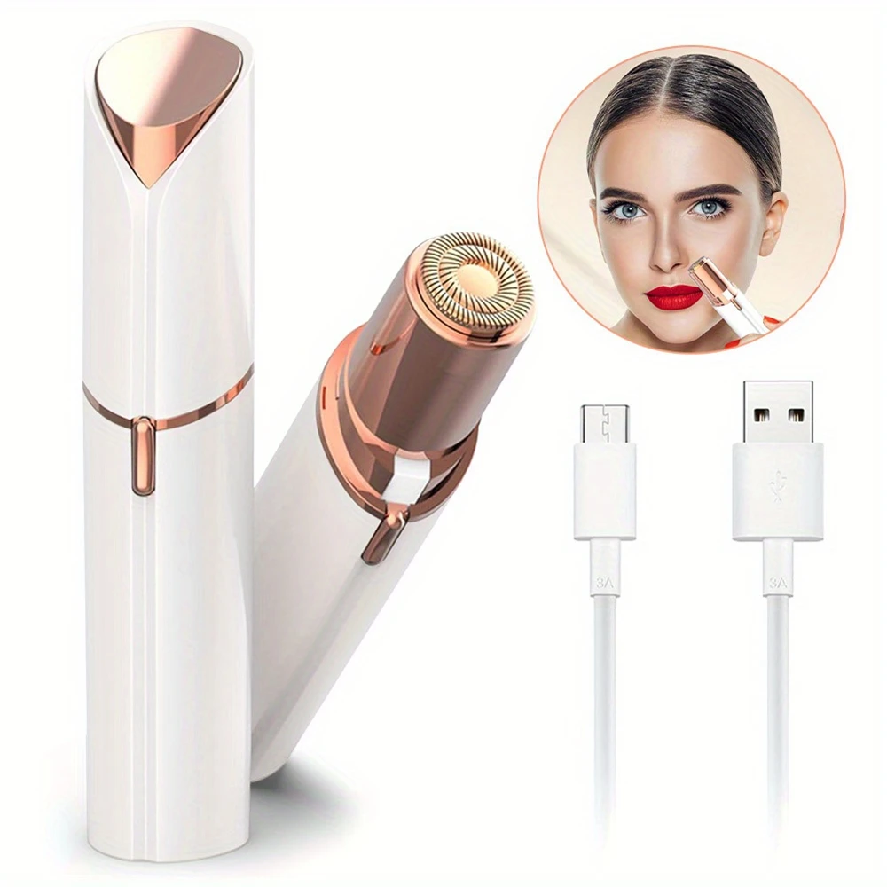 2024 New Lipstick Epilator Face Hair Removal Shaver USB Electric Eyebrow Trimmer Women's Hair Remover Mini Shaver epilator