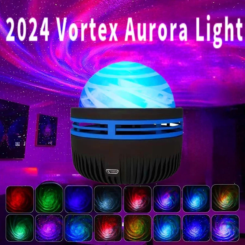 2024 new vortex star projection lamp dynamic remote control water ripple projection lamp bedroom decorative atmosphere nightligh