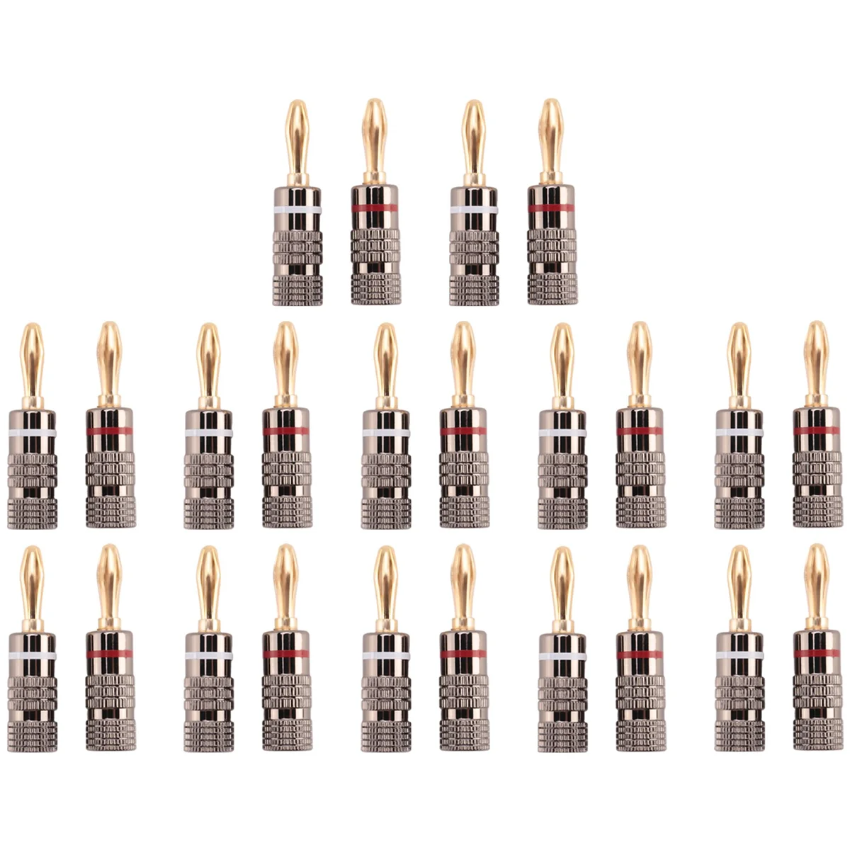 24Pack 4.5mm Audio Plug Banana Plugs for Speaker Wire Gold Plated Banana Adapter Cable Connector Clips