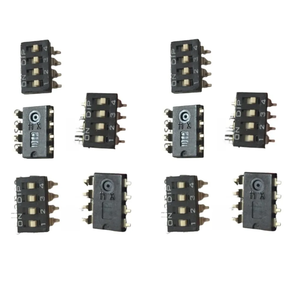 10PCS DIP Switch Module Spacing DM-04-V-T/R DIP Switches Piano Key Type Flat Pitch 2.54mm Gap Quick-Dial The Code Switch