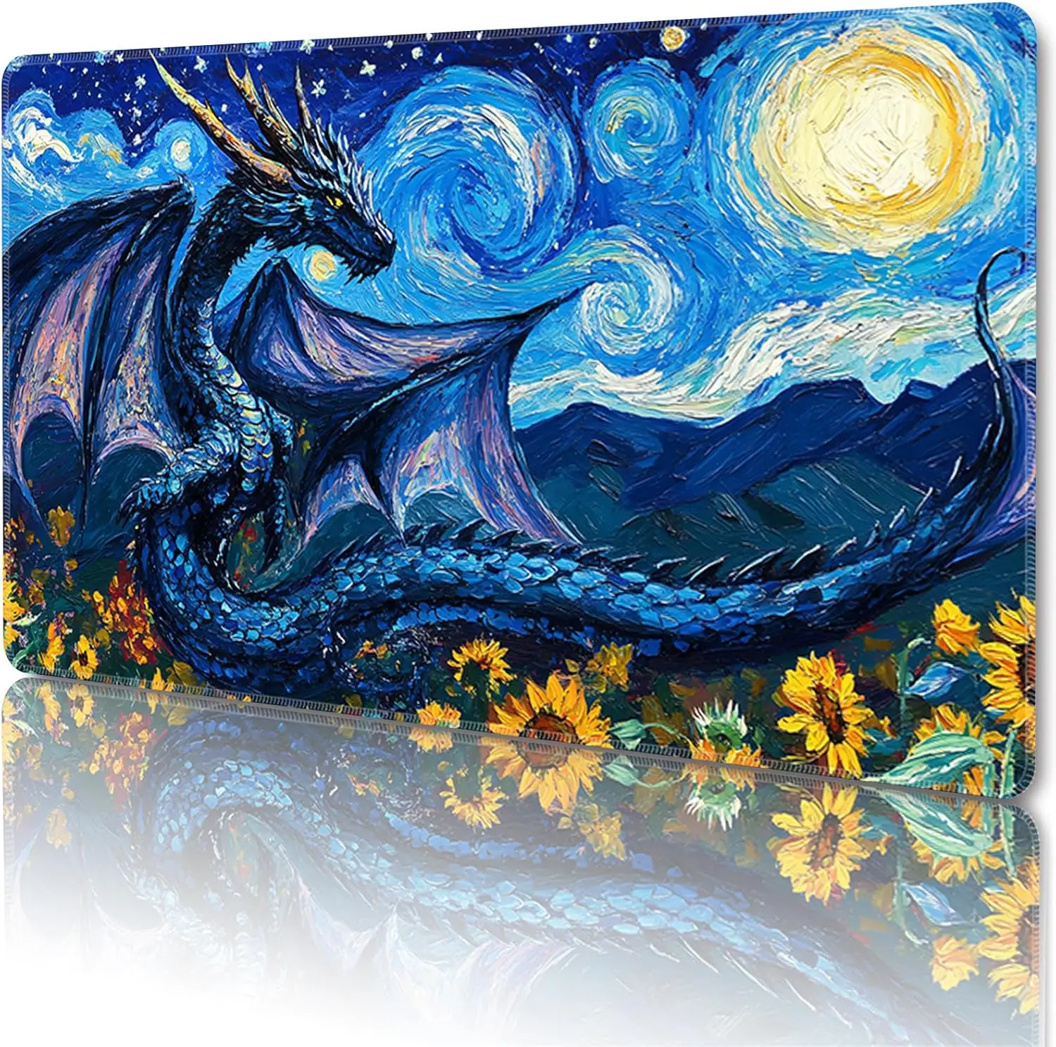 

MTG Playmat Magic Card Playmat Игровой коврик, игровой коврик для карт TG и CCG с бесплатными сумками для хранения, размер 24 x 14 дюймов (без зон, Drago