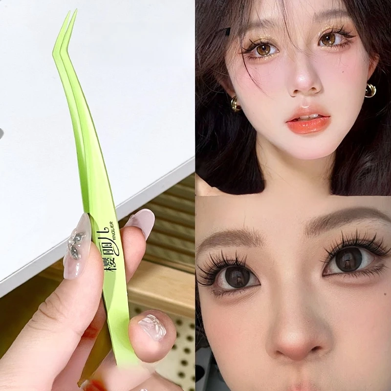 Pinzette per ciglia precise in acciaio inossidabile per uso professionale in salone e strumenti per l'estensione delle ciglia fai-da-te con punta fine