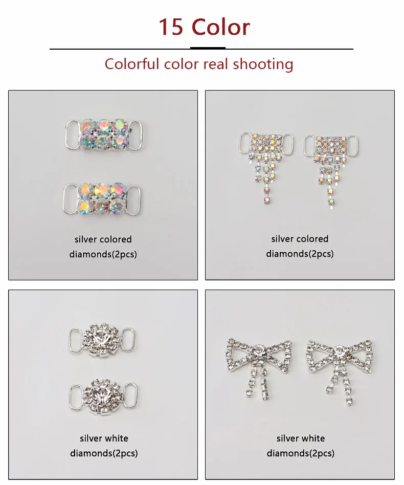 Diamant-Schuhdekorationen Schnürsenkel Metall-Schnallen-Charms Luxus-Strass-Schuhzubehör Metall-Schnürsenkelschloss Sneaker 1 Paar – Detail 8