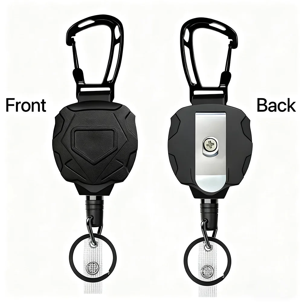 شارة بكرة كليب بطاقة الائتمان حلقة تسلق المفاتيح حافلة غطاء بطاقة حافظة قابل للسحب بكرة شارة الثقيلة حامل الهوية أدوات متعددة #2