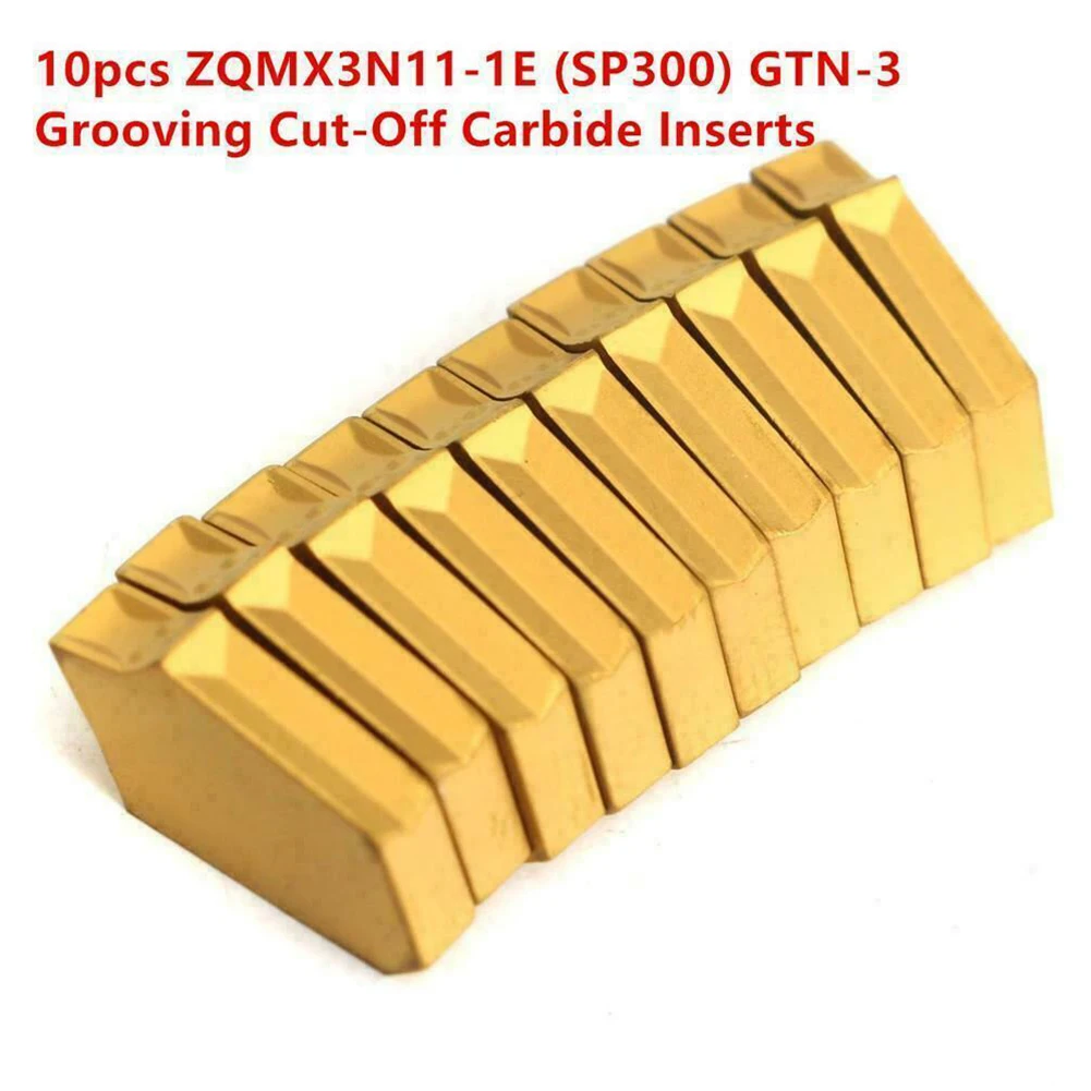 10Pcs SP300 NC3020 GTN-3 CNC Grooving Parting Cut-Off Carbide Inserts 3mm Width Power Tool ZQMX3N11-1E Carbide Cutting Blade