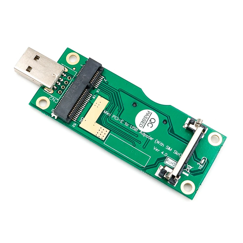 AED5-1 Pcs Mini PCI-E To USB2.0 Adapter With SIM 8Pin Card Slot Plug And Play For Bitcoin Litecoin BTC Mining