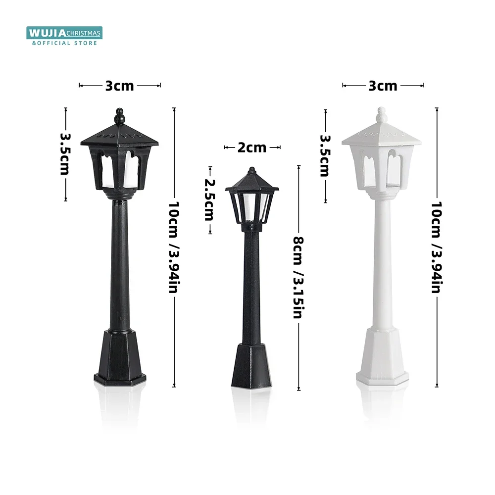 6/12pcs Retro Miniature Street Lights Models Railway Train Lamp Doll House Streetlight Micro-Landscape Fairy Garden Accessories