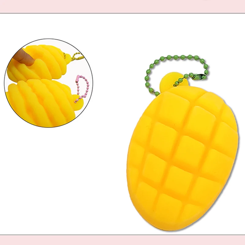 Porte-clés en Forme d'Ananas pour Enfant, Simulation Amusante, Mango, Doux, Pincement, Évent, Pendentif, Amusant, Adulte, Enfants, Souligné, Instituts, Cadeaux d'Anniversaire