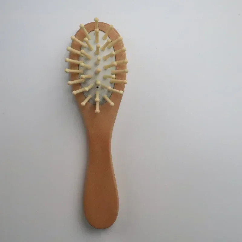 Baby Natural Wooden Boys Girls Soft Wool Hair Brush Head Comb Infant Head Massager Portable Bath Brush Comb for Kids Wool Brush