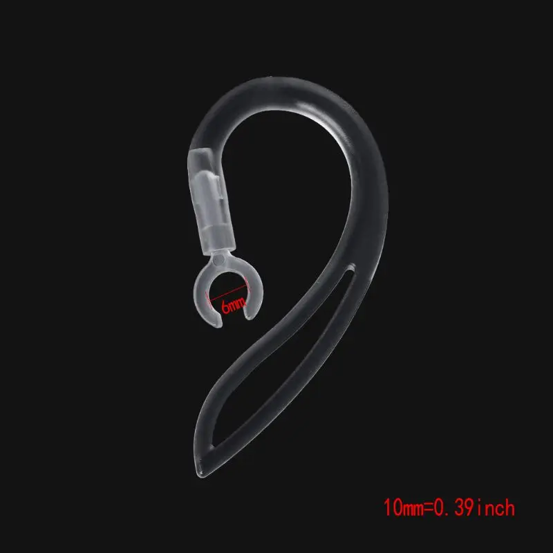 6mm 360° Replacement Flexible Bluetooth-compatible Earphones Soft Silicone Ear Hook Clip