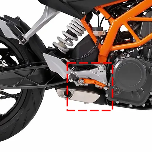 Imagen 2 del producto Palanca de freno de pie de motocicleta y palanca de cambio de marchas naranja negro CNC para ktm duke 125 200 390 rc125 rc200 rc390