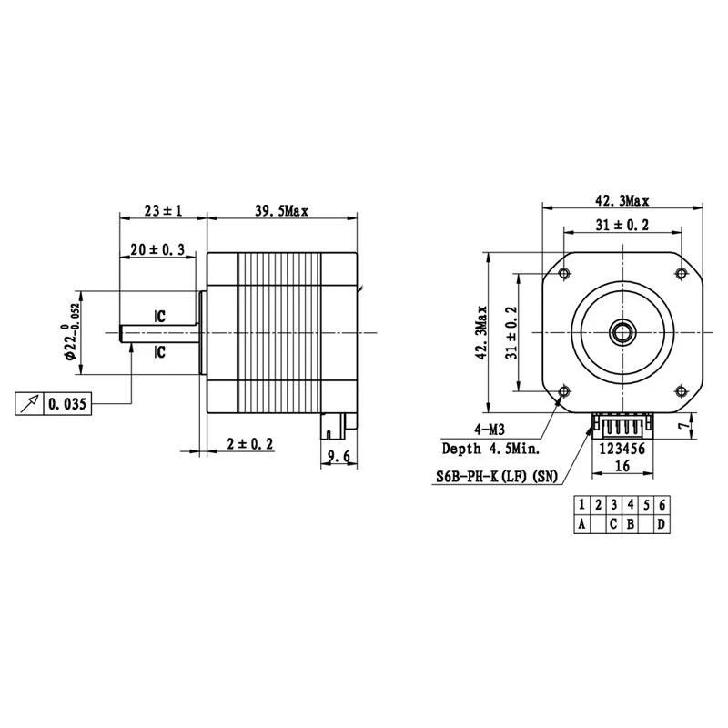 Nema17 42 Stepper DC Motor 1.8 Degrees 12V Stepper Motor Printer Motor With Dupont Line For 3D Printer And Cnc