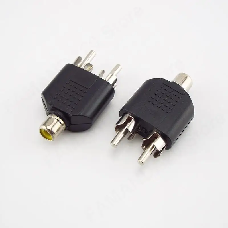 2 Rca Y Splitter Connector Av Audio Video Plug Converter Kabel Mannelijke Vrouwelijke Stekker 2 In 1 Adapter M20