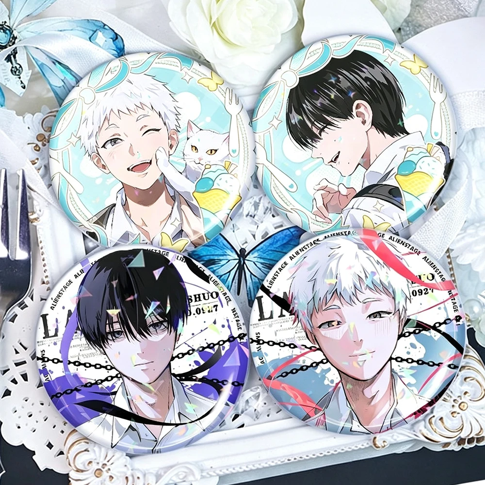 4Pcs Anime The Summer Hikaru Died Badges Cartoon Figure Yoshiki Hikaru Creative Brooch Backpack Clothes Decor Cosplay Accessorie