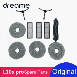 Dreame Bot L10s Pro Robot Vacuum Cleaner Original Accessories Parts, Main Brush/Side Brush/Cover/Filter/Detergent/Rag