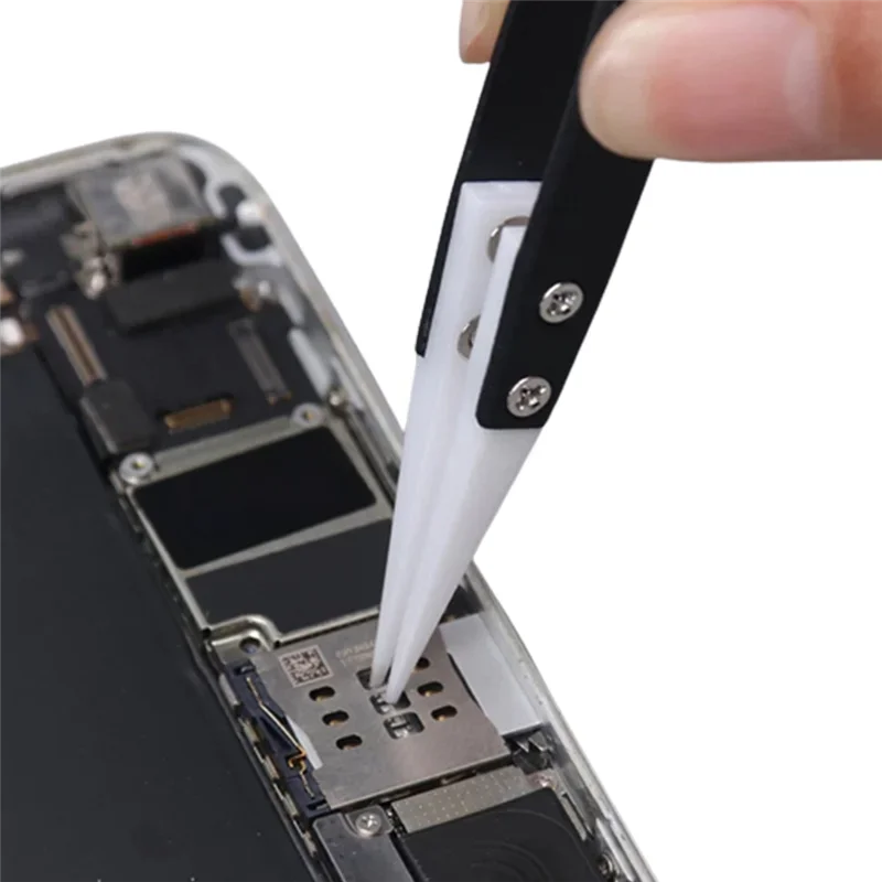 

Stainless Steel Insulated Tweezers Tip Black-Whit Tweezers Maintenance Anti-Static Ceramic Straight/Curved Clamping Hand Tools