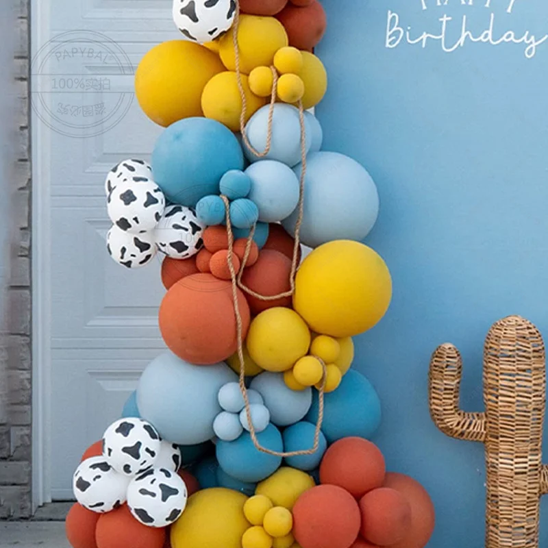 132 pçs ocidental cowboy toy story tema woody festa vaca balões com números de vaca 1-9 chá de bebê gênero revelar decoração de casamento