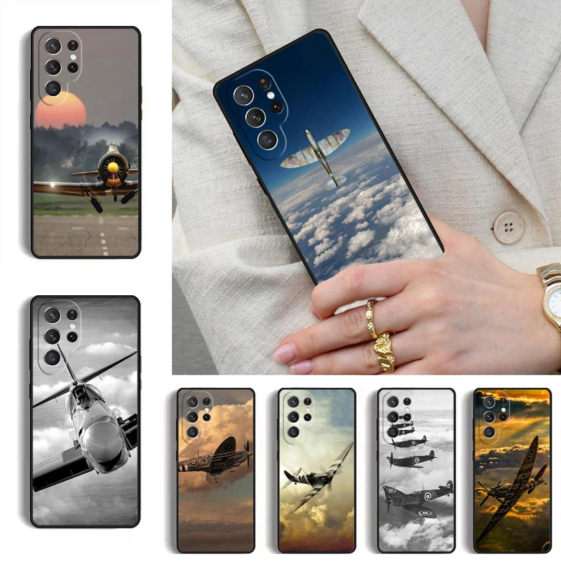 Spitfires Military Phone Case for Samsung Galaxy S26 S25 Ultra S24 S23 S22 S21 Plus Note 10 Bumper Cover