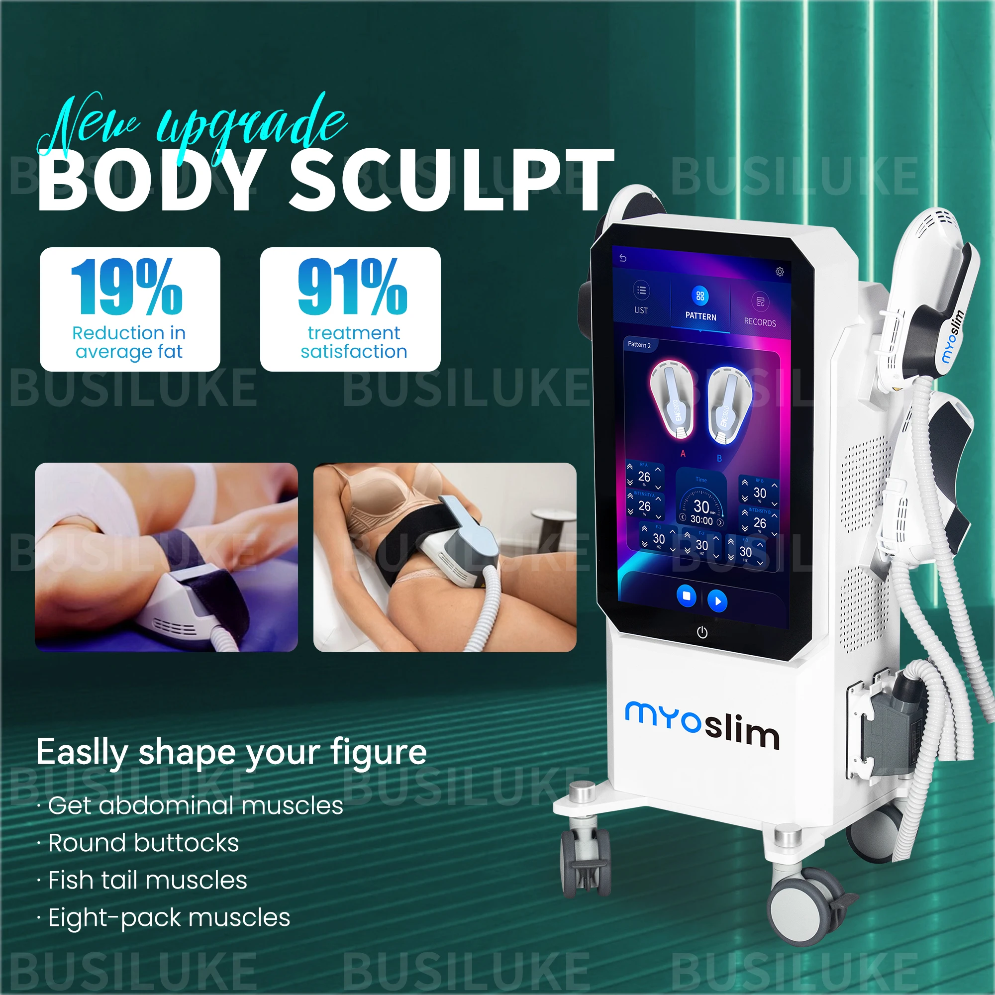 

Professional EMS Sculpt Machine 6500W 15Tesla 15 Electromagnetic Therapy RF Body Slimming Weight Loss Muscle Stimulator