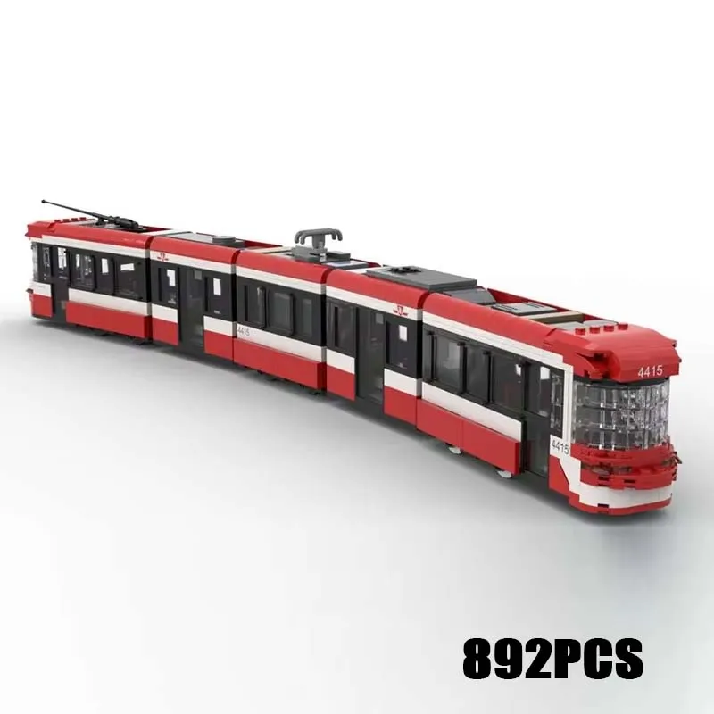 

TTC Flexity Streetcar DIY Сборка кирпичей Городские поезда Модель MOC Строительные блоки Коллекция транспорта Рождественские игрушки Подарки 892 шт.