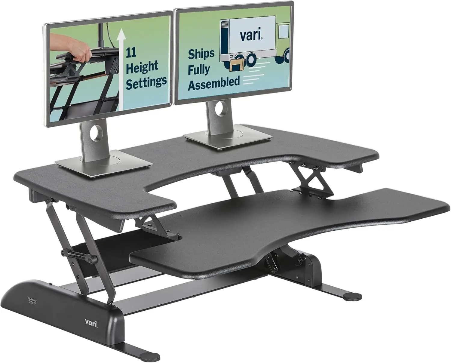 

Vari VariDesk Pro Plus 36 - Adjustable Desk Converter with 11 Height Settings - Laptop Sit Stand Desk Riser for Home Office, Tab