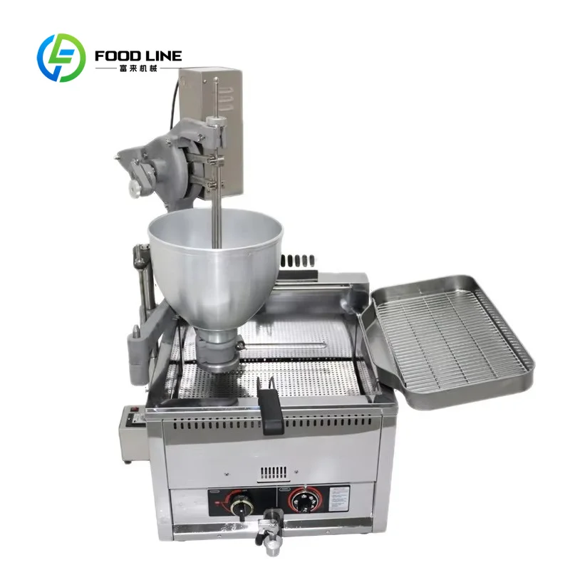 Customized Desktop Donut Maker with Cantilever Stirring Head & Flip Drain Rack for Street Stall Donut Mass Production Business
