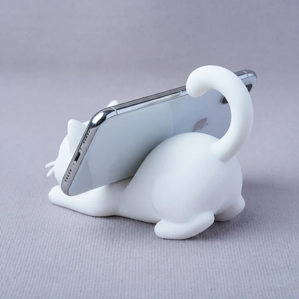 猫型の携帯電話スタンド、電話やタブレット用のユニバーサルデス - 3D Printing Tablet のレビューと価格