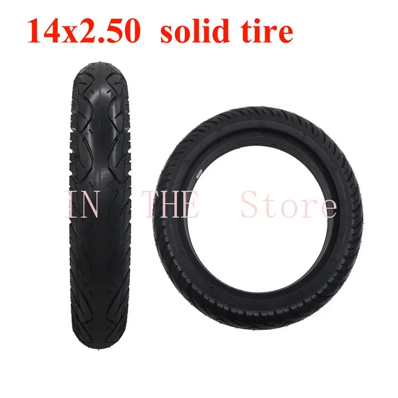 14x2.50 Solid Tire for Electric Vehicles 14 Inch Explosion-Proof Wheel Accessory Suitable for E-Bike And Scooter