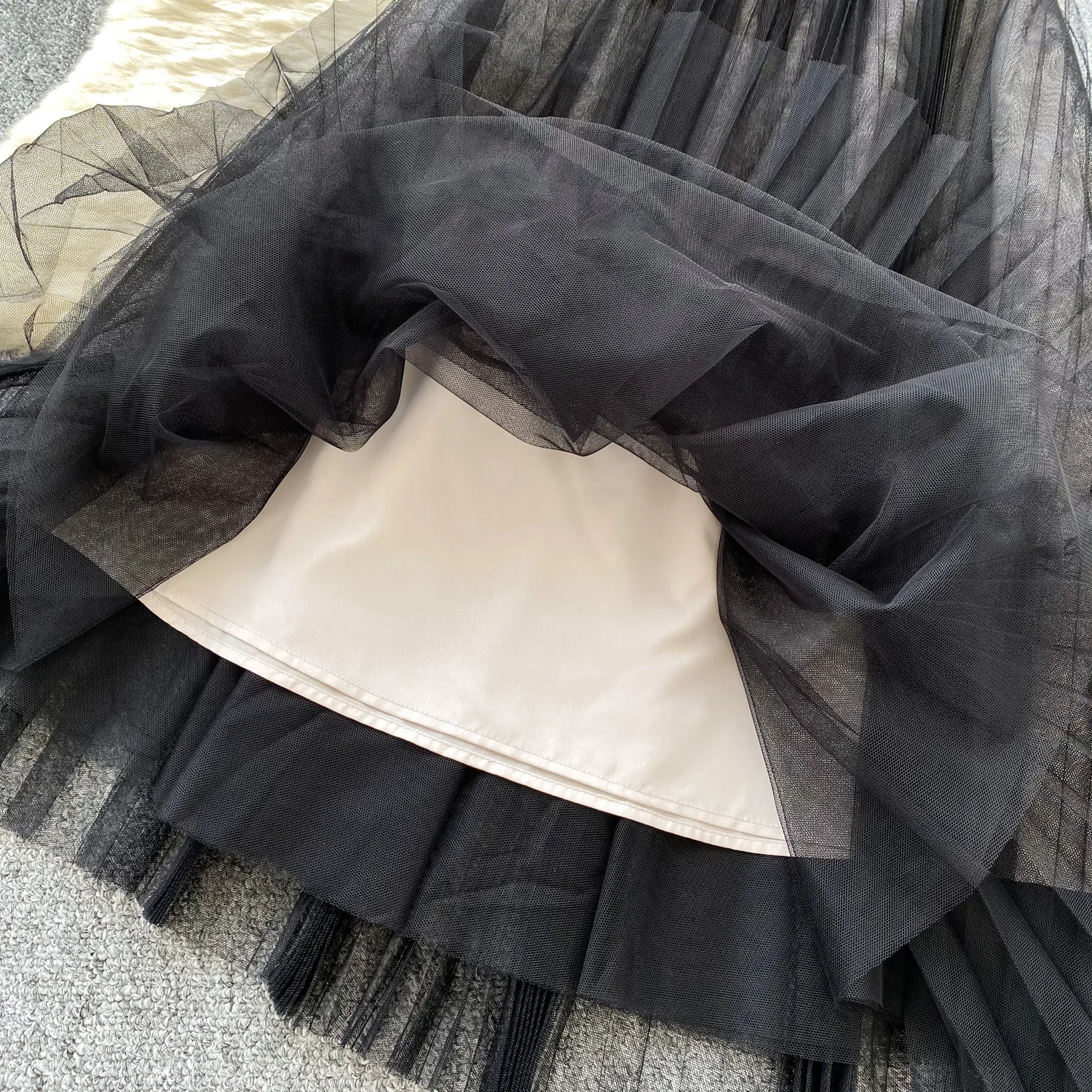 Chic Women Two-Piece Sets long sleeve mesh Top High Waist  Skirt High Street fairycore Clothing image 4