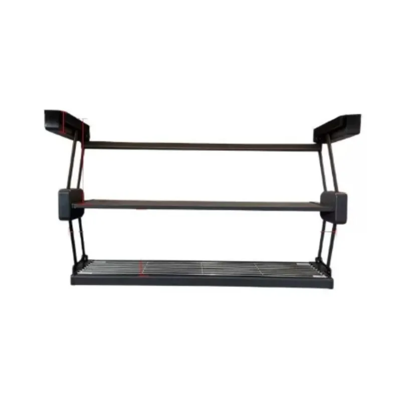 Double Layer Pull Down Cabinet Organizer Foldable Lift Storage Rack Telescopic Prep Station For Seasoning Bowls Plates Dishes