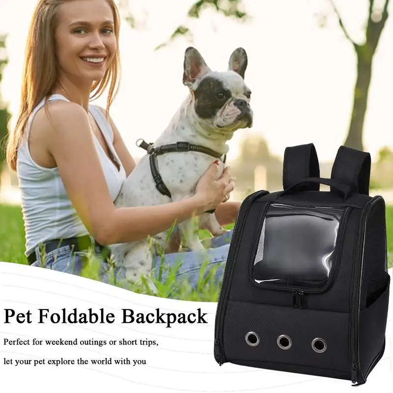 Pet Backpack Carrier Dog Cat Portable Travel Carrier Bag Folding Design Dog And Cat Bag For Walking Going Out Driving Traveling