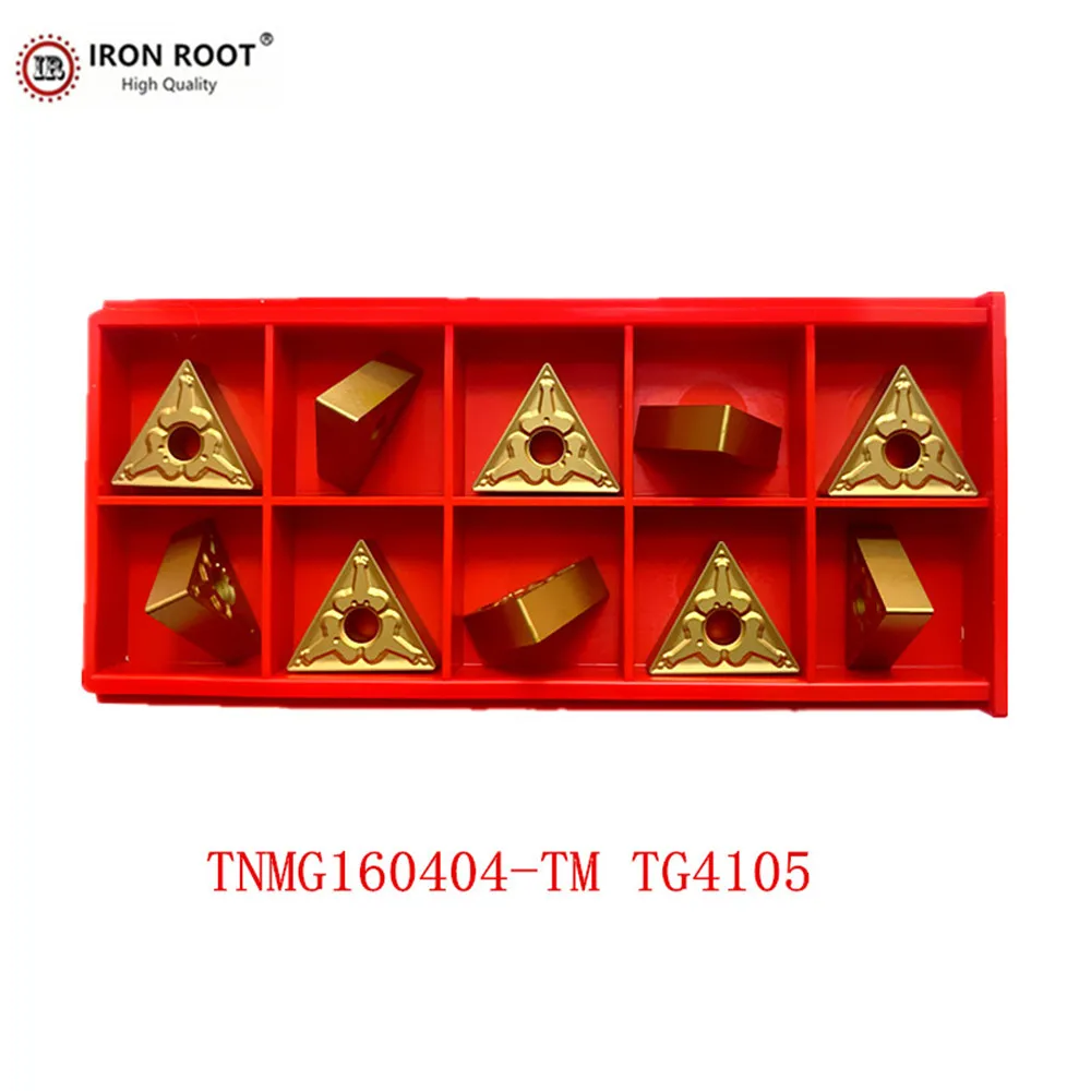 IRON ROOT CNC Lathe Turning Tool Carbide Turning Insert TNMG160404,TNMG160408,TNMG160412,-TM,MS,MT,TP,PM,TG4105 for MWLNR holder