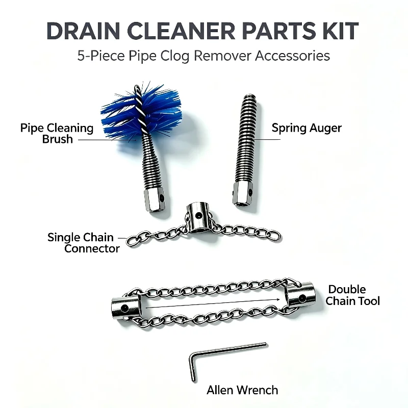 Drain Clog Remover Tool,Flexible Plumbing Snake Auger with Black Hose Connector for Toilet,Kitchen Sink, Bathtub and Floor Drain - view 5
