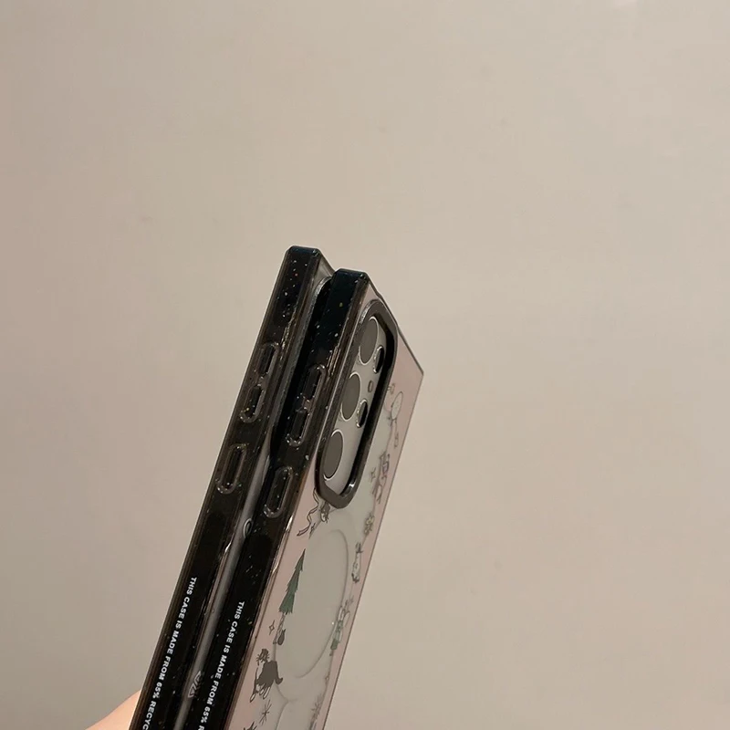 Black Cat MagSafe Acrylic Black Border Case for Samsung Galaxy S22 S23 S24 Ultra S23+ S24 Plus Protective Shell