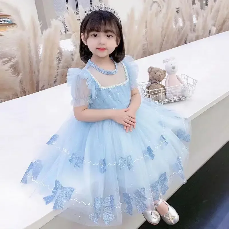 

Children's Retro Lace Dresses Baby Summer Dress Baby Kids Clothes 6 8 10 Years Old 2025 New Summer Girls Dresses Dress Cheongsam