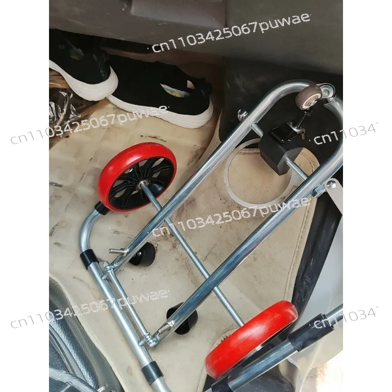 Toilet auxiliary installation mobile positioner, quick clamping tool, folding portable labor-saving trolley
