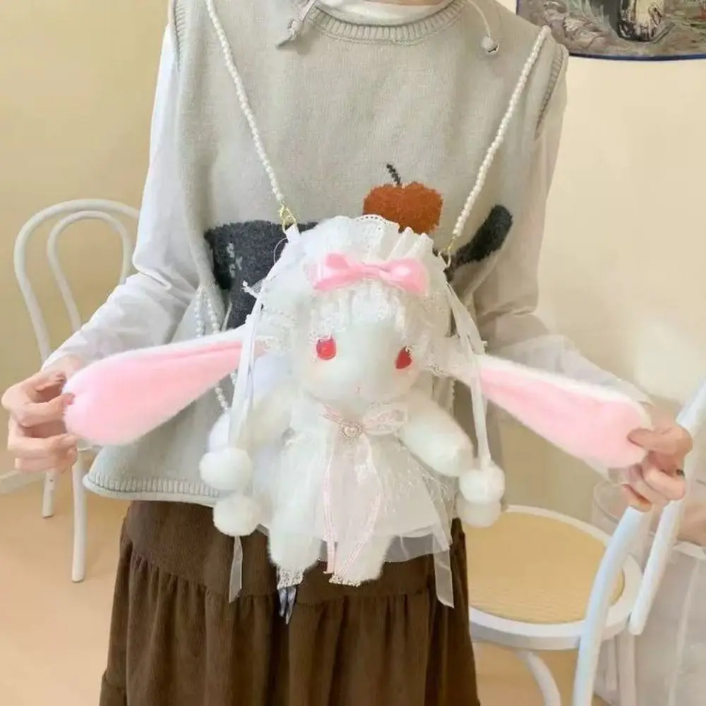 

Stuffed Animals Lolita Rabbit Shoulder Bags Soft Small Plush Rabbit Crossbody Bag Cute Creative Lop Ear Rabbit Bags Cosplay