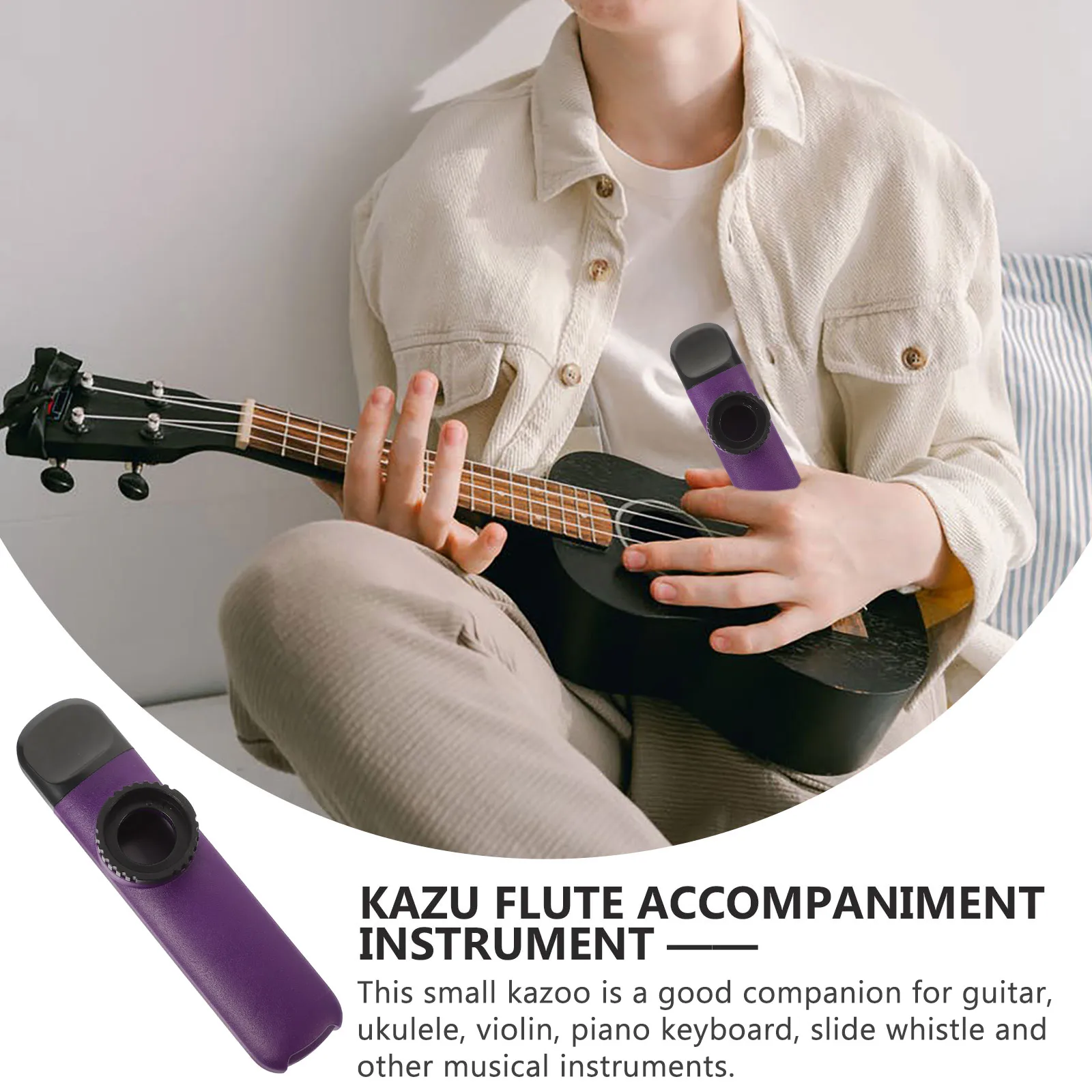 

Kazoo Lanyard ABS Plastic Mini Musical Instrument for Kids Adults Guitar Companion Lightweight Storage Music Performance