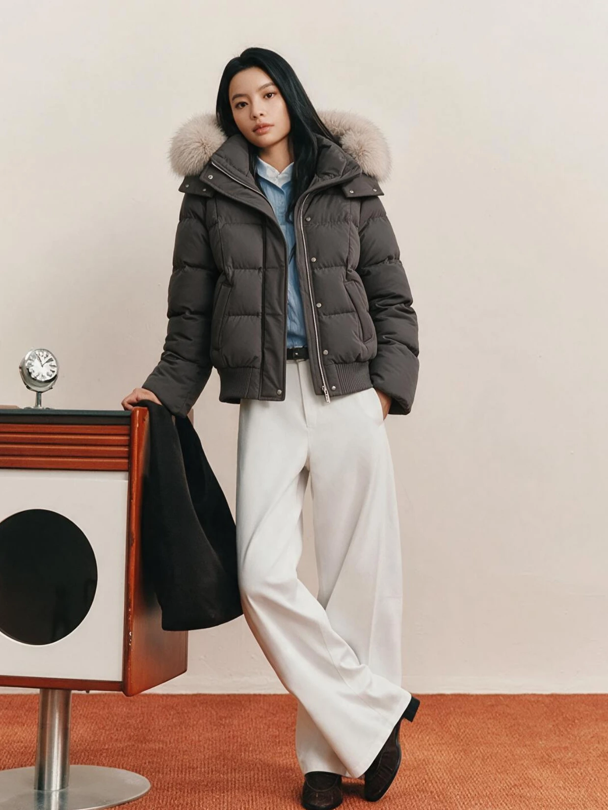 Aesthetic Korean Simple Women Hooded Cotton Parka Y2K Vintage Grunge Subculture Harajuku Solid Casual Winter Daily Coat Jacket