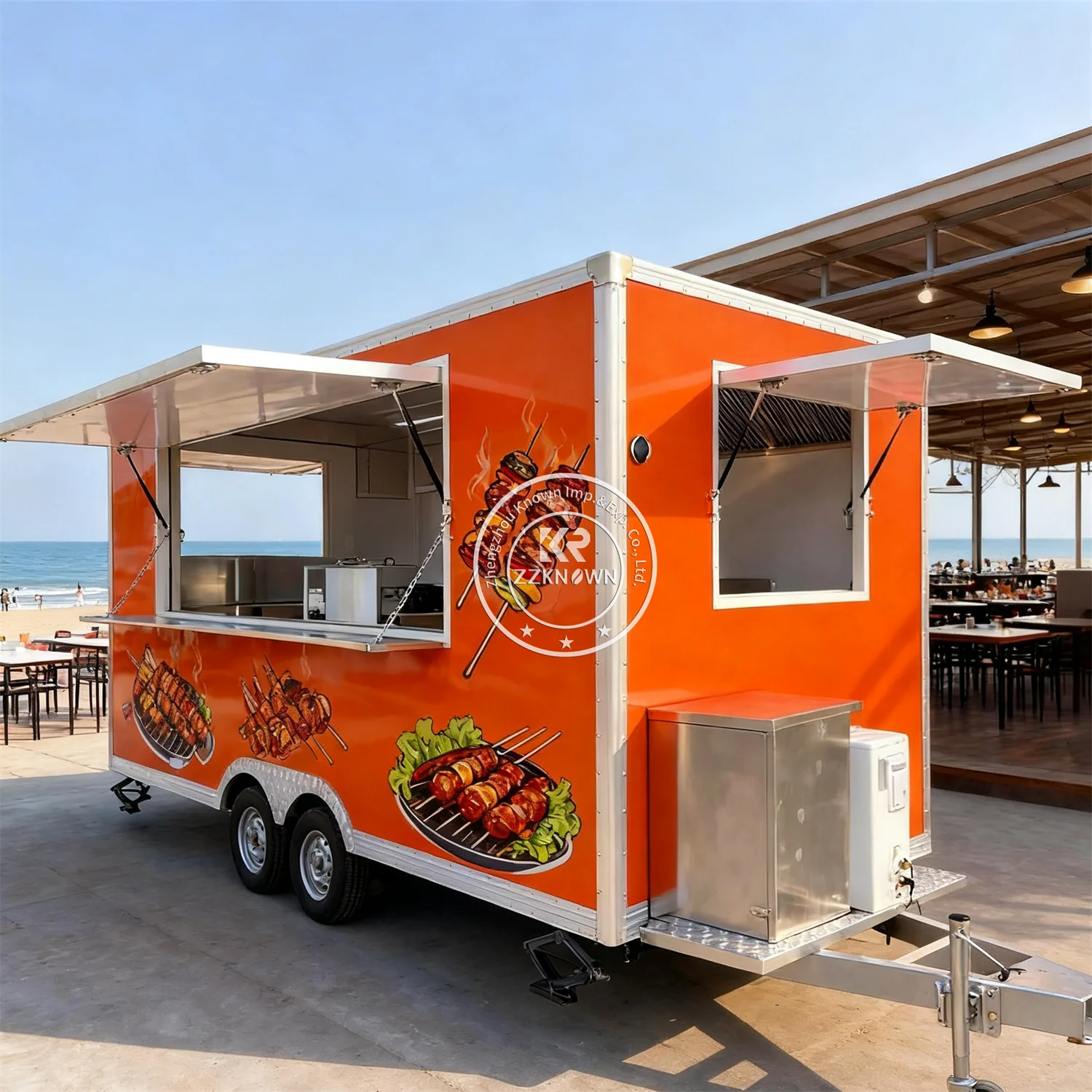 

Street BBQ Burger Food Truck Pizza Burger Van Catering Trailer Custom Hot Dog Concession Trailer Truck With Full Kitchen