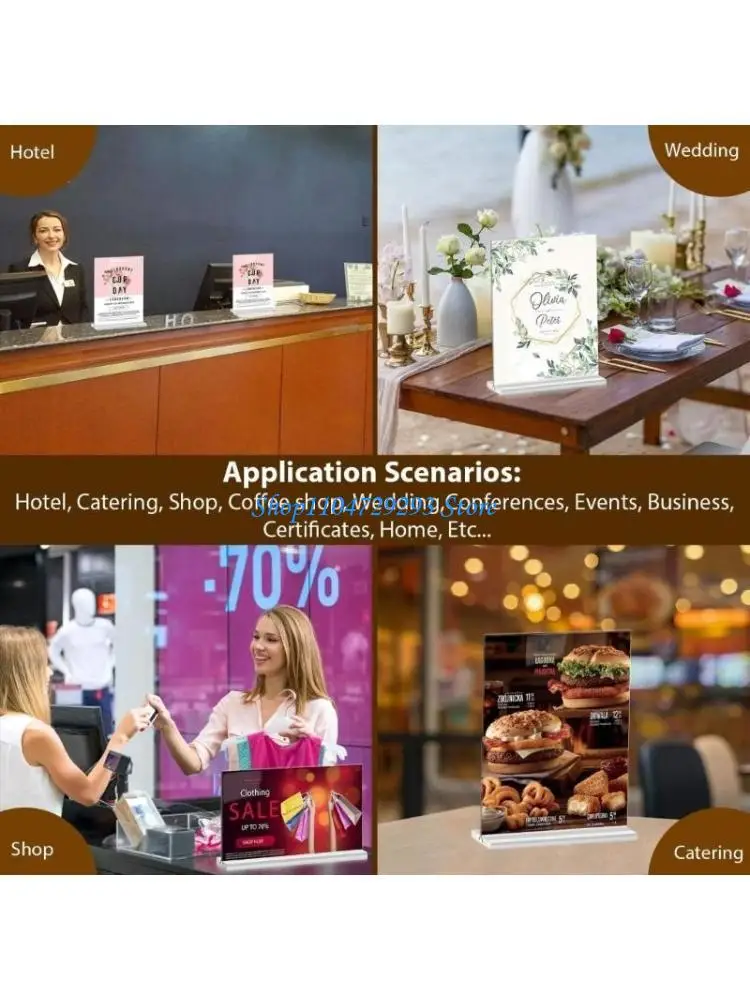 

Y2GD Double Side Clear Acrylic Sign Holders for Office Store Restaurant Hotel