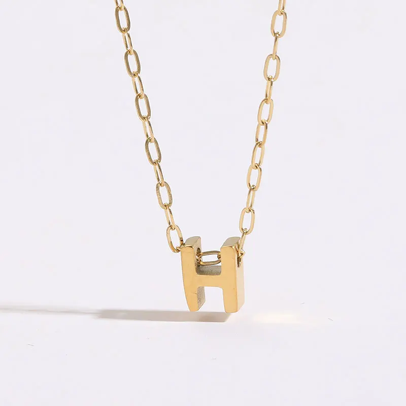 2023 New Fashion Women Ins 26 Initial Letter Pendant Paper Clips Chain Necklace Women Simple Letter Pendant Necklace Jewelry image 5