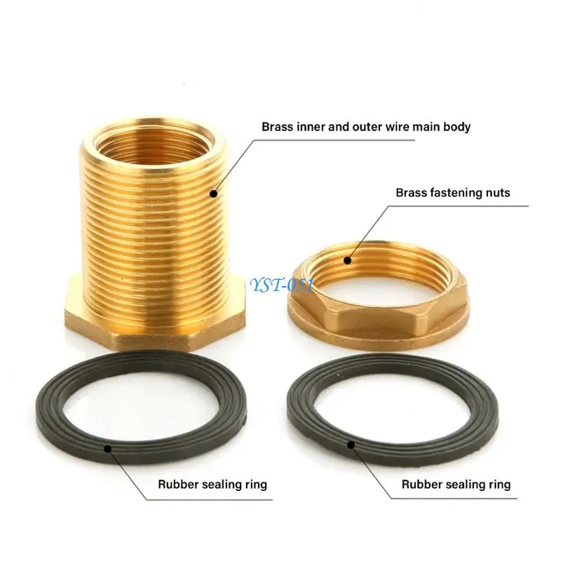 E15A Set Of 1/2 Brass Water Coupling With 2 Seal G3/8